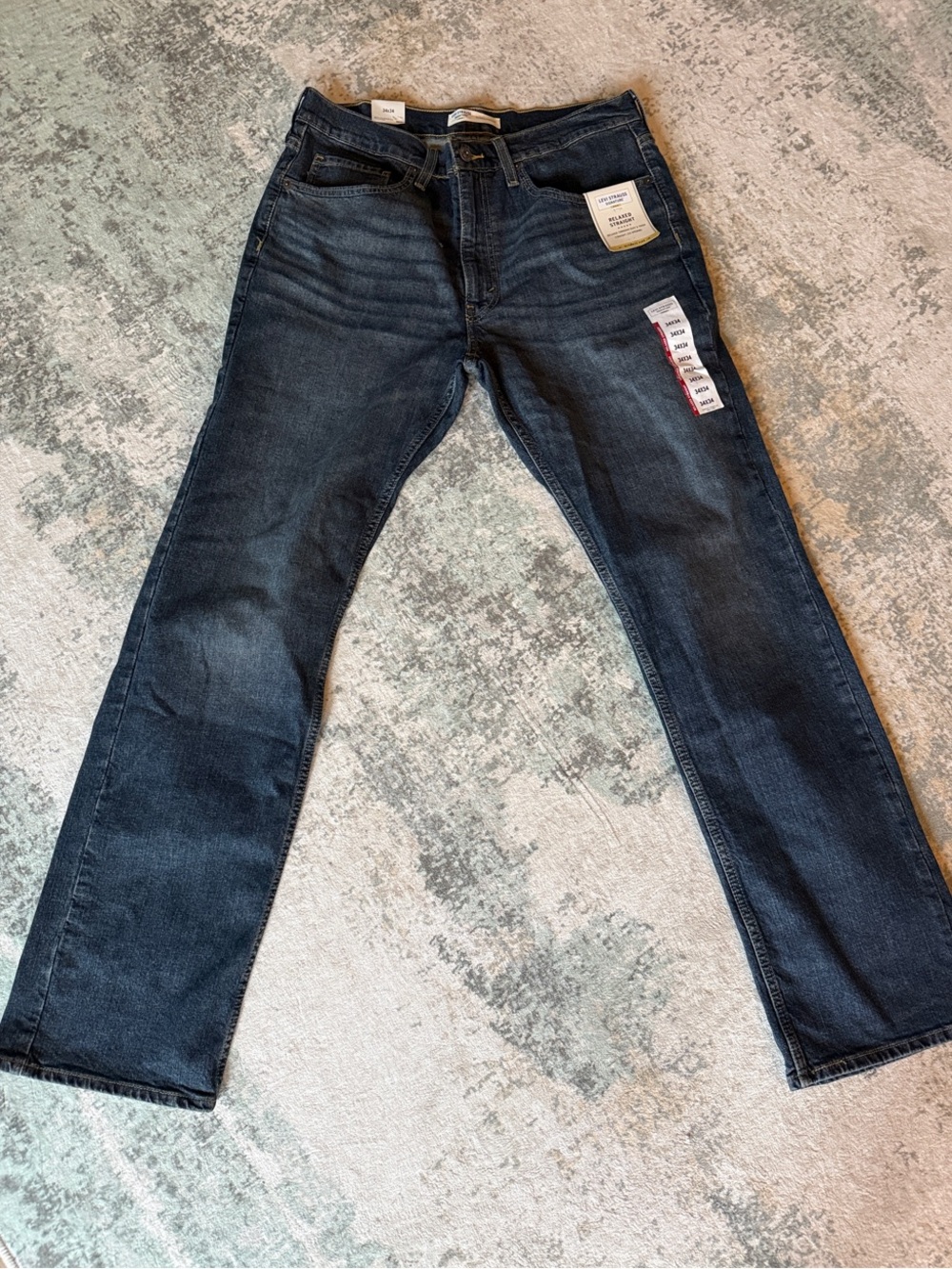 Levi Strauss Signature Gold Men’s Relaxed Straight Dark Jeans, Size 34 x 34